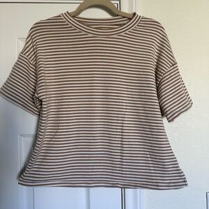 CJLA Brown and White Striped Tshirt